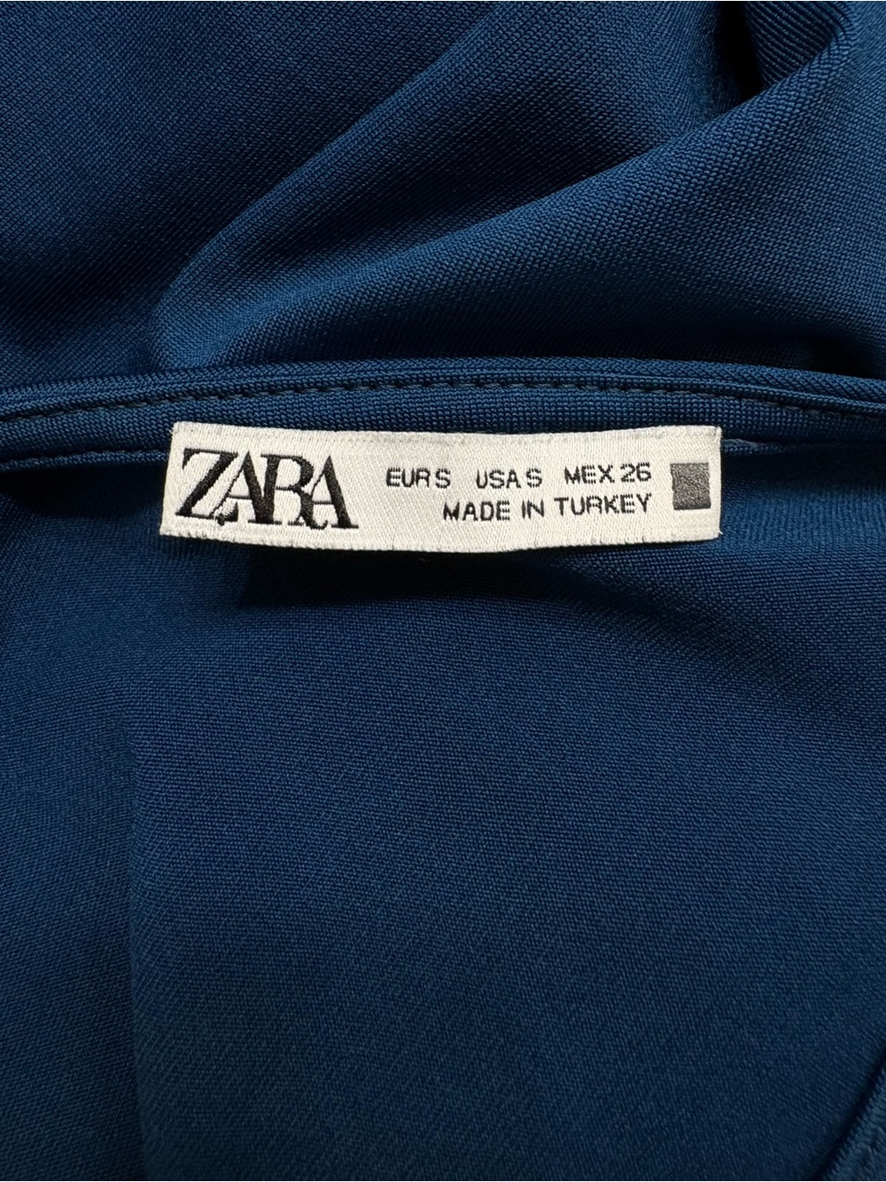 Zara Dark Blue Asymmetric Cutout Bodysuit - S